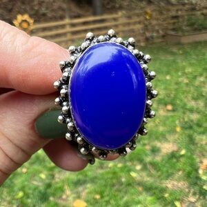Vintage Blue Glass Ring